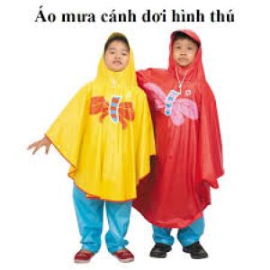 Áo Mưa Cánh Dơi Vải Nhựa Hình Thú Size 11 (cao 110cm)