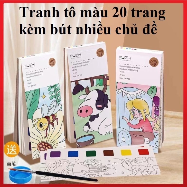 Tranh Tô Màu 20 Trang Kèm Bút Nhiều Chủ đề///DL - LINH KIỆN LÂM MUSIC