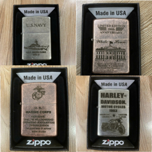 Hột Quẹt Zippo Bạc Cổ Xi Bụi Nhiều Hình 1932 Đời La Mã H-IV (full Hộp Tem đỏ) Giao Ngẩu Nhiên