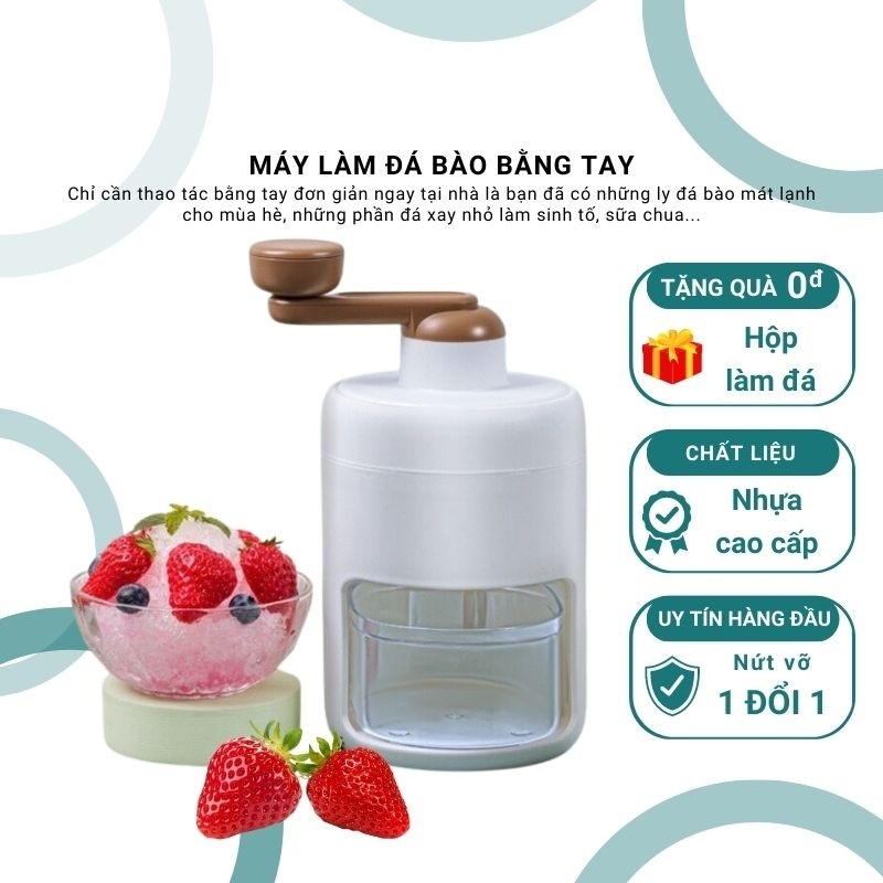 Máy bào đá cầm tay mini, máy xay đá tuyết mịn cho gia đình