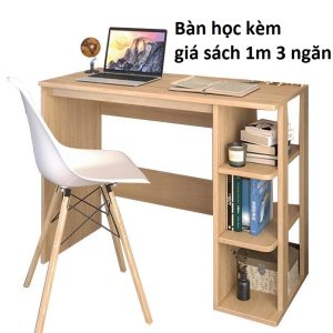 Bàn học/ làm việc kèm giá sách 1m 3 ngăn