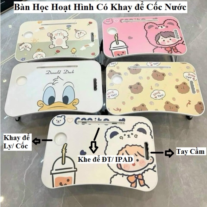 Bàn Học Hoạt Hình Có Khay để Cốc Nước