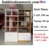 Kệ sách gỗ MDF 6 ngăn + tủ 2 cánh