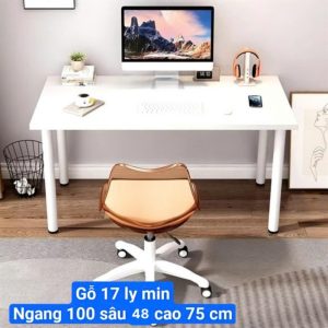 Bàn làm việc, học tập 4 chân sắt 100x48x75cm