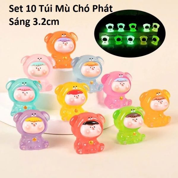 Set 10 Túi Mù Chó Phát Sáng 3.2cm