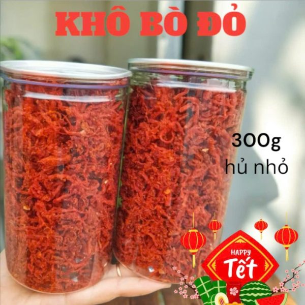 Khô Bò Sợi Đỏ. Hủ 300g