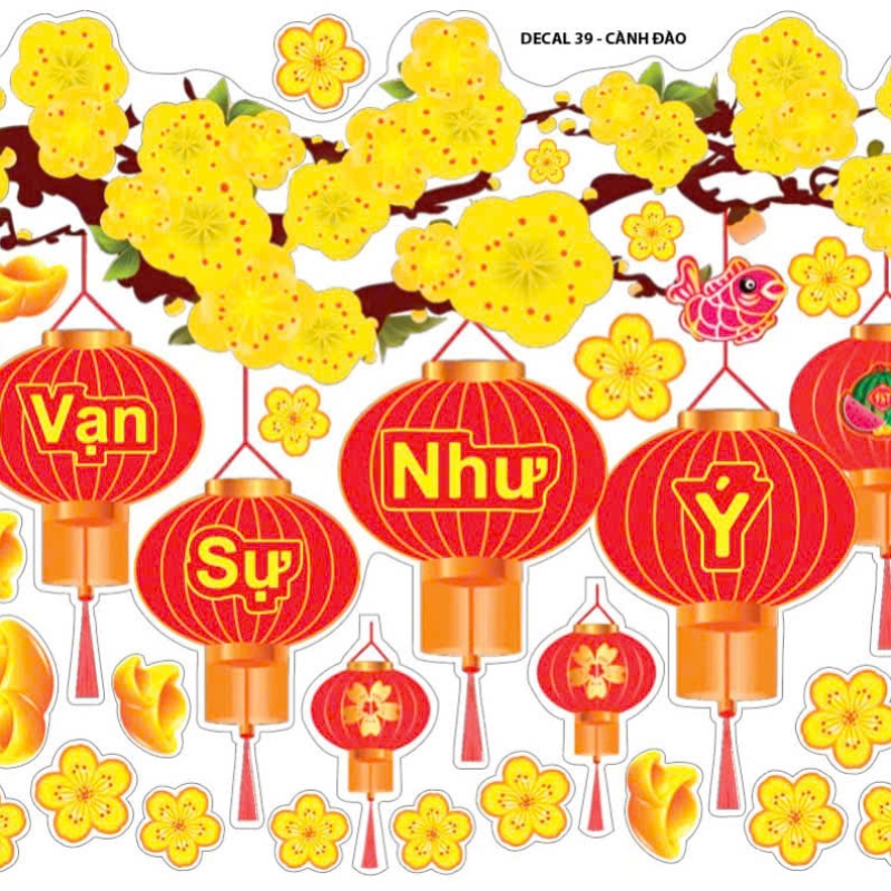 Decal Dán Trang Trí Tết (giao Ngẫu Nhiên) 70cm * 50cm