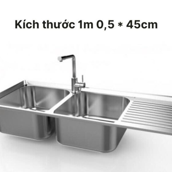 Chậu Rửa Chén Inox 2 Ngăn. TC 1M05 X 45cm (đặt Trong Ngày)