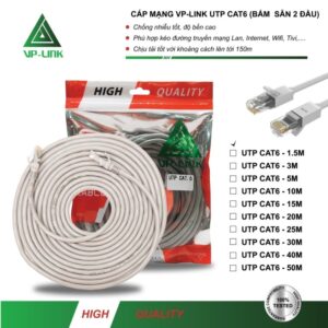 Cáp Mạng (Dây Xám) Bấm Sẵn CAT5E AD-Link/ VP-LINK 6E. 1M/ 1M5/ 3M/ 5M/ 10M/ 15M/ 20M/ 30M - VP-LINK 6E 3M