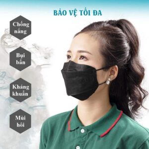 Khẩu Trang MyO2 KF94 (bịt 10 Cái) Màu Xám, đen, Trắng, Xanh - Màu Đen