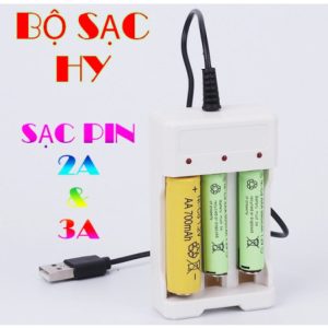 Pin Sony AA (2A)/ AAA (3A) Sạc Được (Vỉ 2 Cục) Hoặc Sạc Pin Tiểu 2a Và 3a Cổng Usb 3 Khe - Sạc Pin 3 Khe