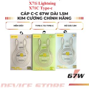 Cáp sạc nhanh 67W Kim Cương X71i Lightning/ X71C Type-c///DL