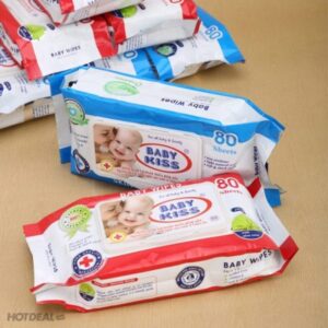 Gói Set 8 Bịt Khăn Ướt Mini Bỏ Túi và 1 Gói Khăn Giấy Ướt Baby Wipes 80g..HDDT - 1 Gói Khăn Giấy Ướt Baby