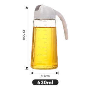 Bình Đựng Dầu Ăn Gia Vị Thủy Tinh Tự Mở Nắp Khi Rót 630ml/ 300ml - Loại 630ml