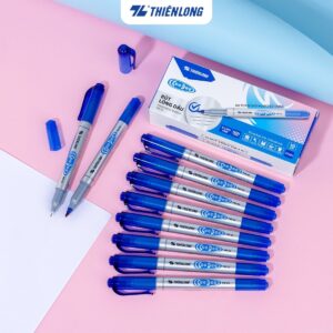 Bút Lông Dầu 2 Đầu Nhỏ Thiên Long PM-04 (Màu Xanh/ đỏ/ đen) chính hãng - Bút Màu Xanh