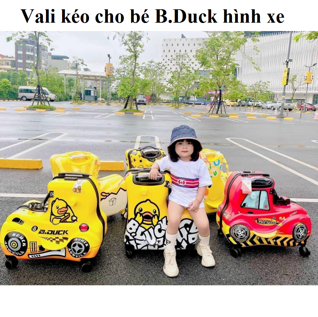 Vali kéo cho bé B.Duck hình xe