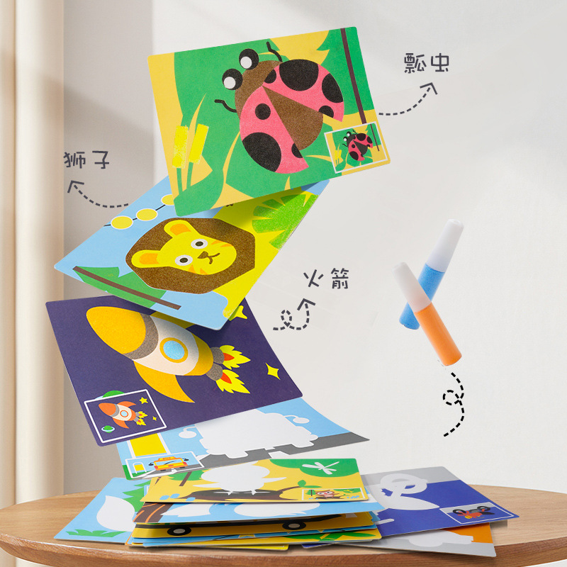 Tranh cát cho bé bộ tranh 16 bức tô màu