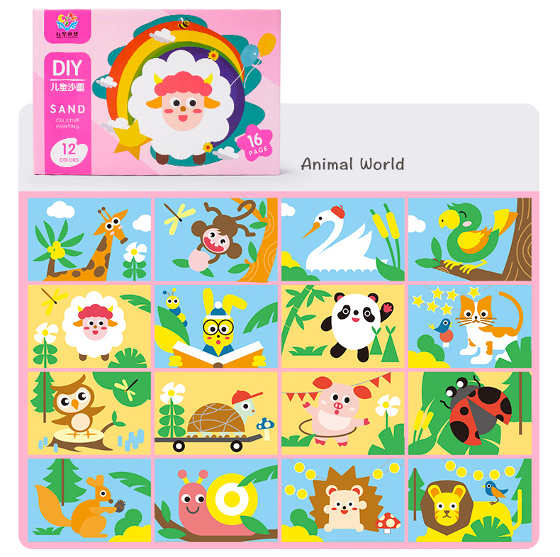 Tranh cát cho bé bộ tranh 16 bức tô màu