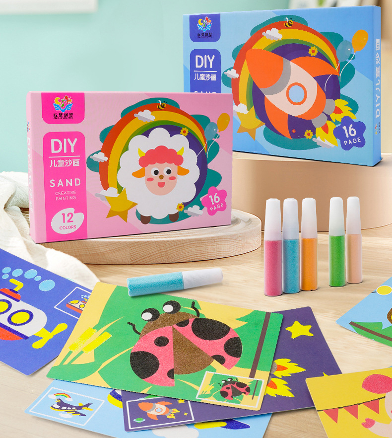 Tranh cát cho bé bộ tranh 16 bức tô màu