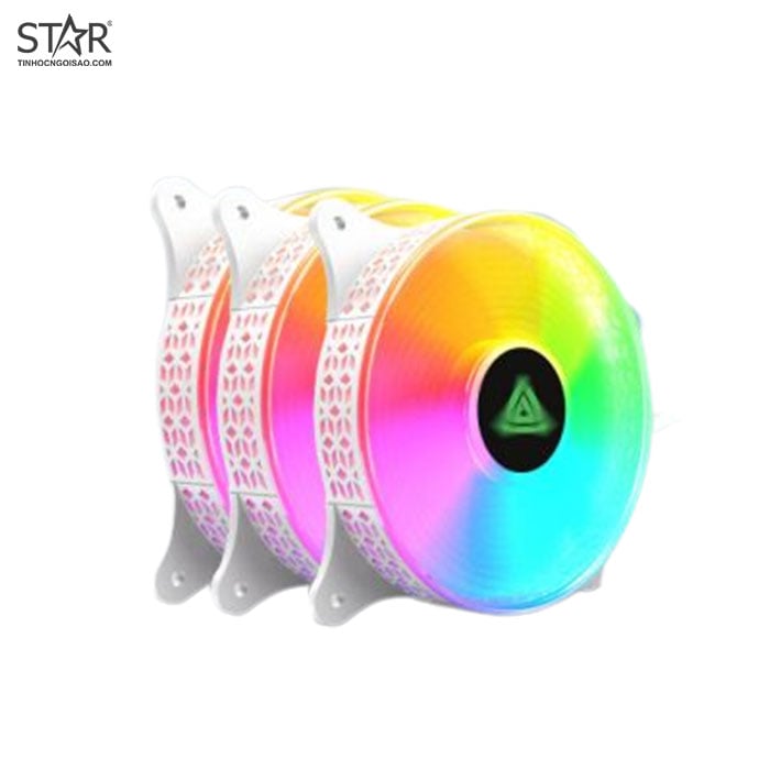 Bộ Kit 3 Fan VSP V400C LED RGB Trắng (01 Hộp có 3 Fan/Hub/Remote) –  TINHOCNGOISAO.COM