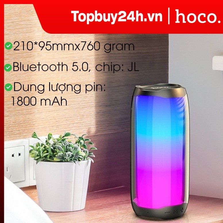 Loa bluetooth Hoco HC8 có đèn led V5.0 hỗ trợ FM thẻ nhớ TF USB TWS AUX3.5 - Loa Bluetooth | DiDongVietNam.com