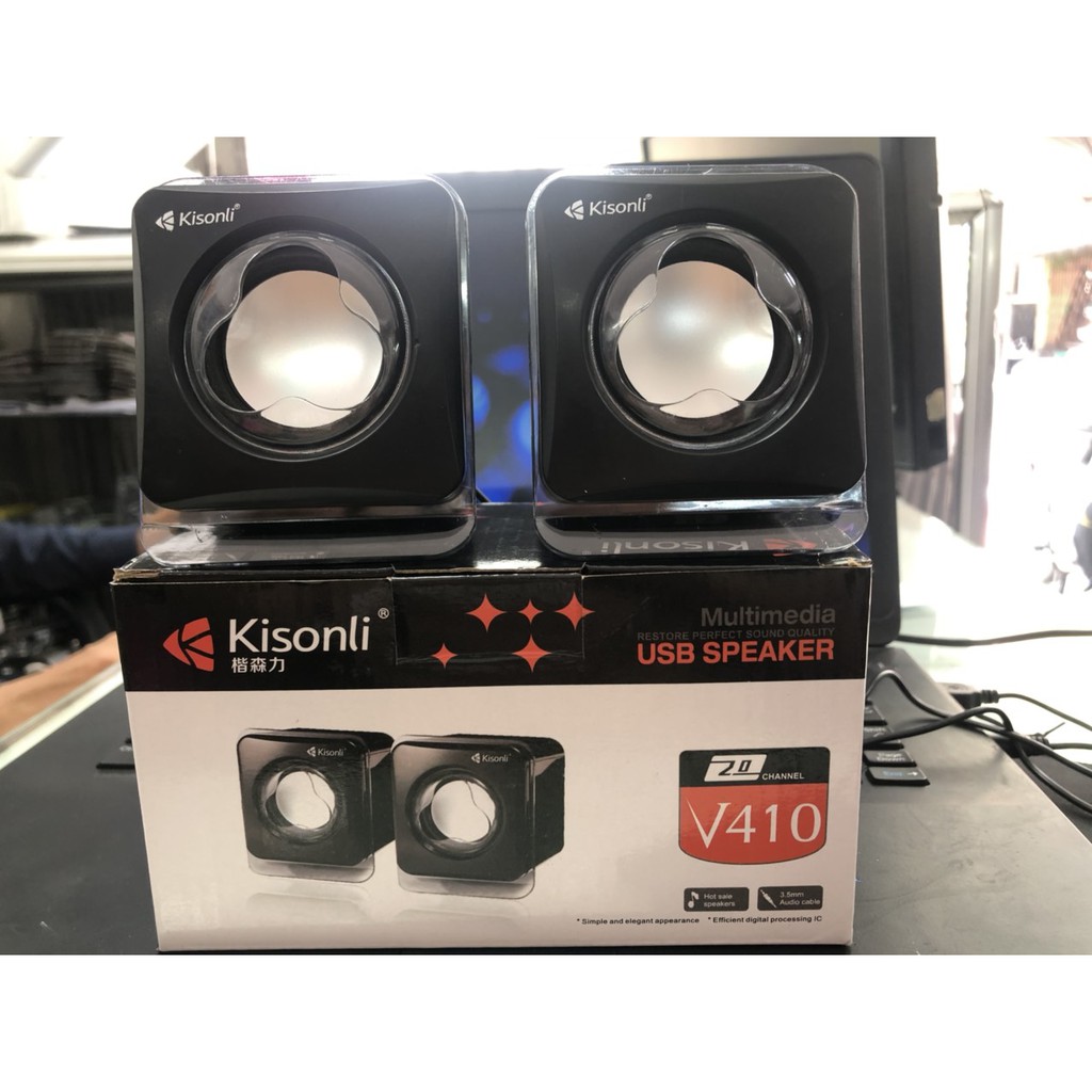 Loa Vi Tính KISONLI V410 2.0 - Thiết Kế Nhỏ Gọn- Âm Thanh Ấm