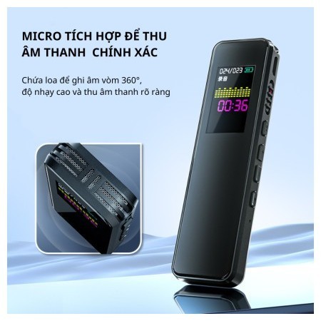 Máy Ghi Âm Mini Kỹ Thuật Số HP XXJ1 64GB Lọc Âm Chống Ồn Pin Trâu Tích Hợp Màn Hình LCD