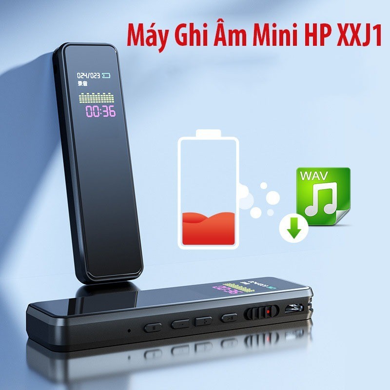 Máy Ghi Âm Mini Kỹ Thuật Số HP XXJ1 64GB Lọc Âm Chống Ồn Pin Trâu Tích Hợp Màn Hình LCD