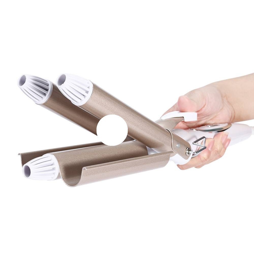 Máy uốn tóc xoăn 3 trục KEMEI KM-1010 cao cấp 2020 có mức chỉnh nhiệt phù hợp | Shopee Việt Nam