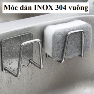 Combo 2 Móc Treo đồ Dán Tường Inox 304 Số 7 D200 và Móc Dán INOX 304 Vuông.HDDT - 1 Móc Dán INOX 304 Vuông