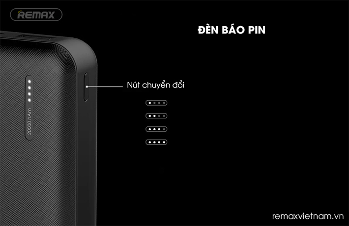 Pin sạc dự phòng 20000mAh Remax RPP-136 hiển thị led