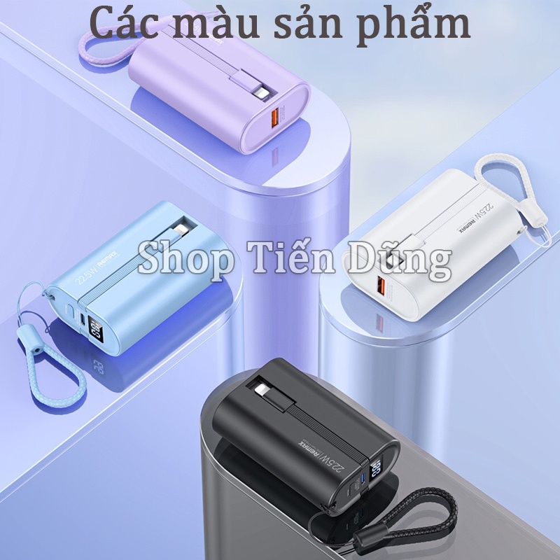 Pin sạc dự phòng nhanh 20w Remax RPP 572 dung lượng 10000mAh kèm 2 dây sạc và dây treo siêu nhỏ gọn Super 20W+22.5W PD+Q | Shopee Việt Nam