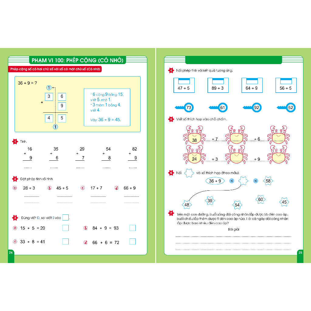Sách Rèn Kĩ Năng Cộng Trừ Trong Phạm Vi 100 (Không Nhớ Và Có Nhớ) Dành Cho Bé Từ 6 - 7 Tuổi Sách Rèn Kĩ Năng Cộng Trừ Trong Phạm Vi 100 (Không Nhớ Và Có Nhớ) Dành Cho Bé Từ 6 - 7 Tuổi