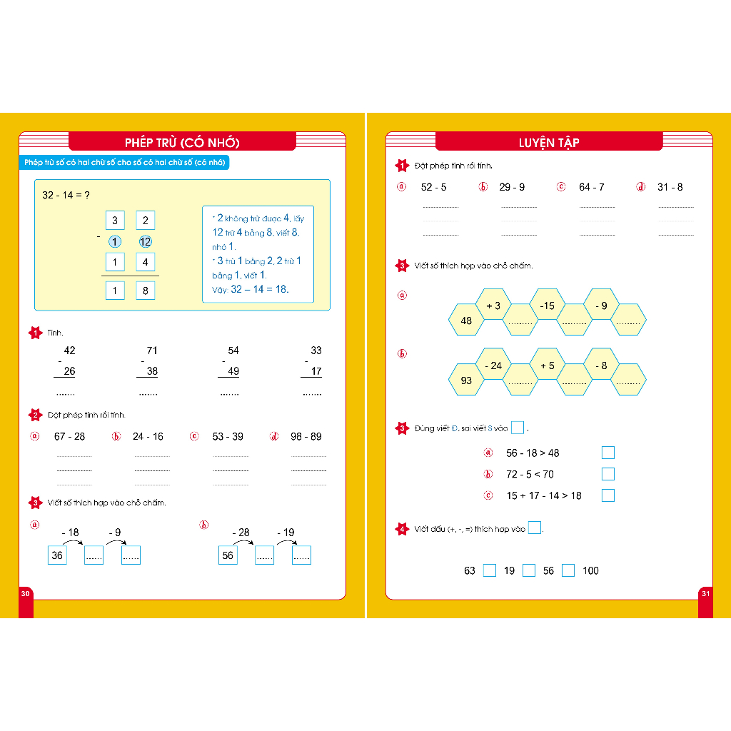 Sách Rèn Kĩ Năng Cộng Trừ Trong Phạm Vi 100 (Không Nhớ Và Có Nhớ) Dành Cho Bé Từ 6 - 7 Tuổi Sách Rèn Kĩ Năng Cộng Trừ Trong Phạm Vi 100 (Không Nhớ Và Có Nhớ) Dành Cho Bé Từ 6 - 7 Tuổi