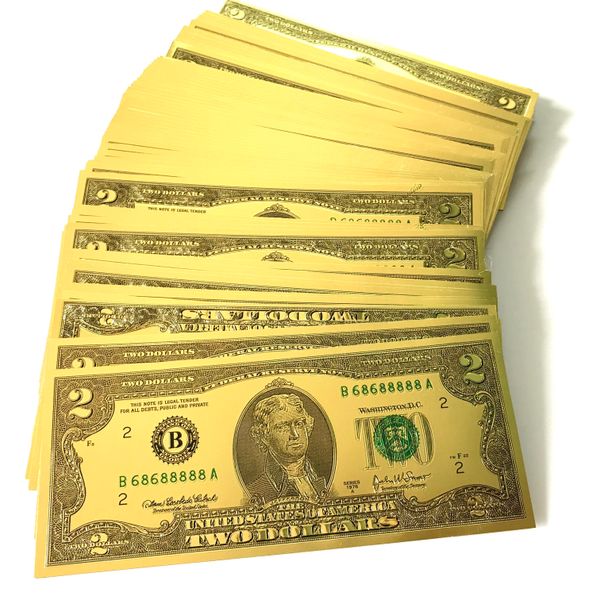 Tiền 2 USD và 100 USD mạ vàng, kích thước: 155mm x 65mm - LN0037 giá sỉ, giá bán buôn - Thị Trường Sỉ