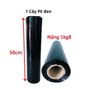Màng Bọc PE Màu Đen (Nặng 2kg7/ 1kg8/ 900g) Khổ 50cm/ 25cm - Nặng 1kg8 Khổ 50cm