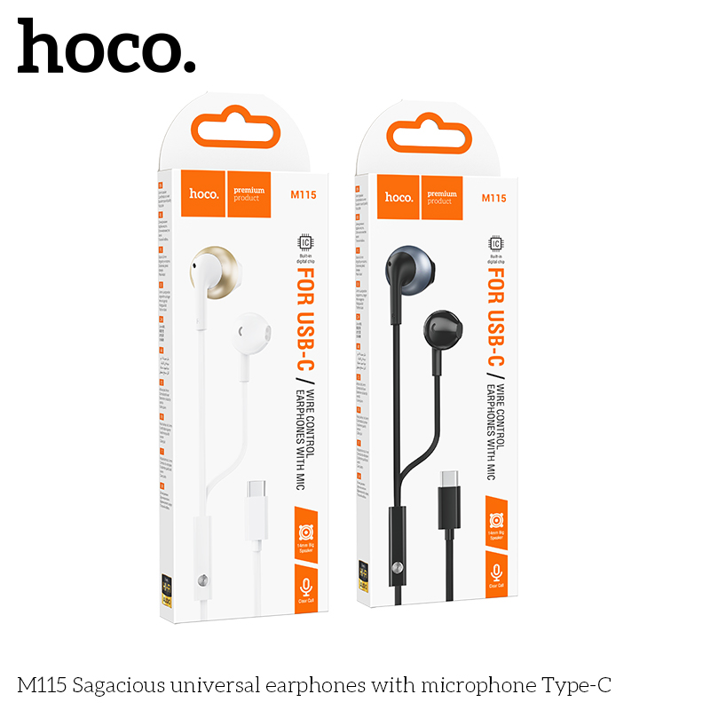 Tai Nghe Cắm Dây Hoco M115 Cổng Type-c Tai Nghe Cắm Dây Hoco M115 Cổng Type-c