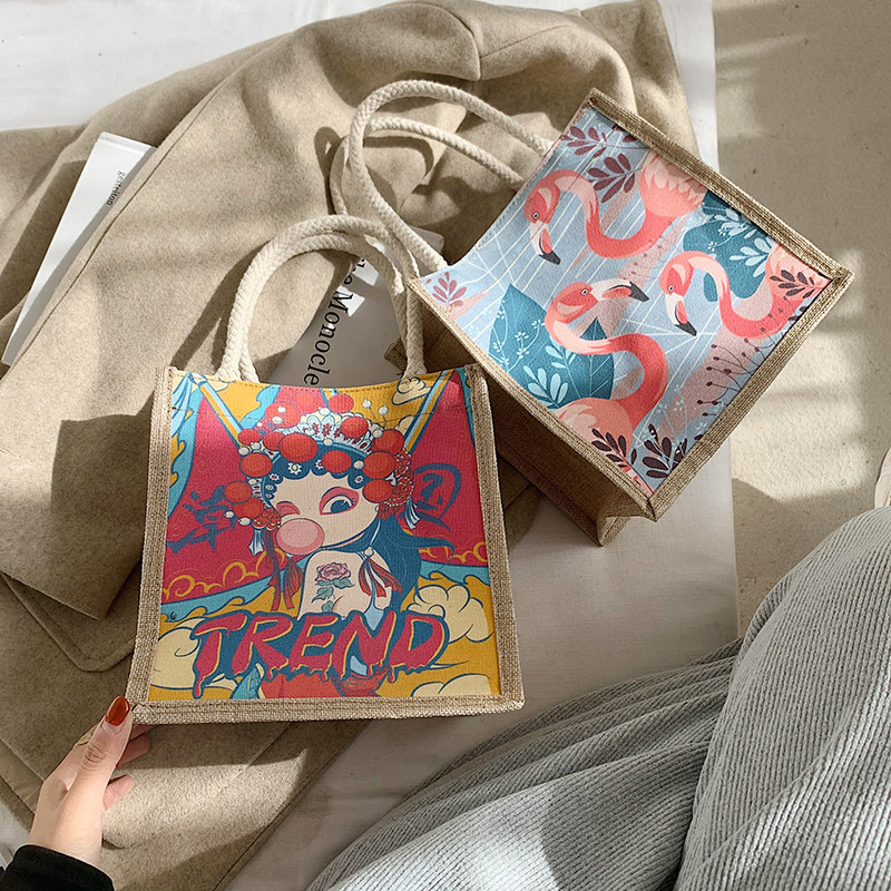 Túi Cói Mini Đi Biển Họa Tiết Nhiều Hình