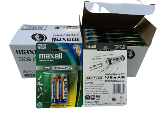 Pin AA (2A), AAA (3A) Maxell Alkaline LR3 LR6 vỉ 2 viên | Lazada.vn