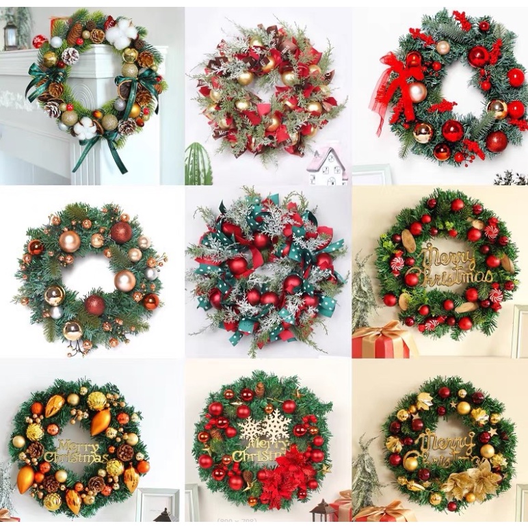 Vòng Hoa Trang Trí Noel Tặng Kèm Đèn Vòng Nguyệt Quế Giáng Sinh Nhiều Mẫu Hiện Đại BST01 | Shopee Việt Nam