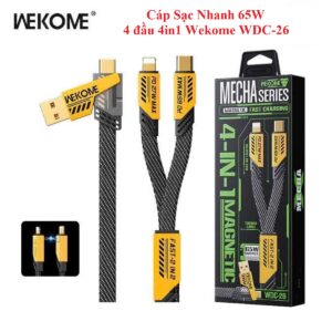 Cáp Sạc Nhanh 65W 4 đầu 4in1 Wekome WDC-26