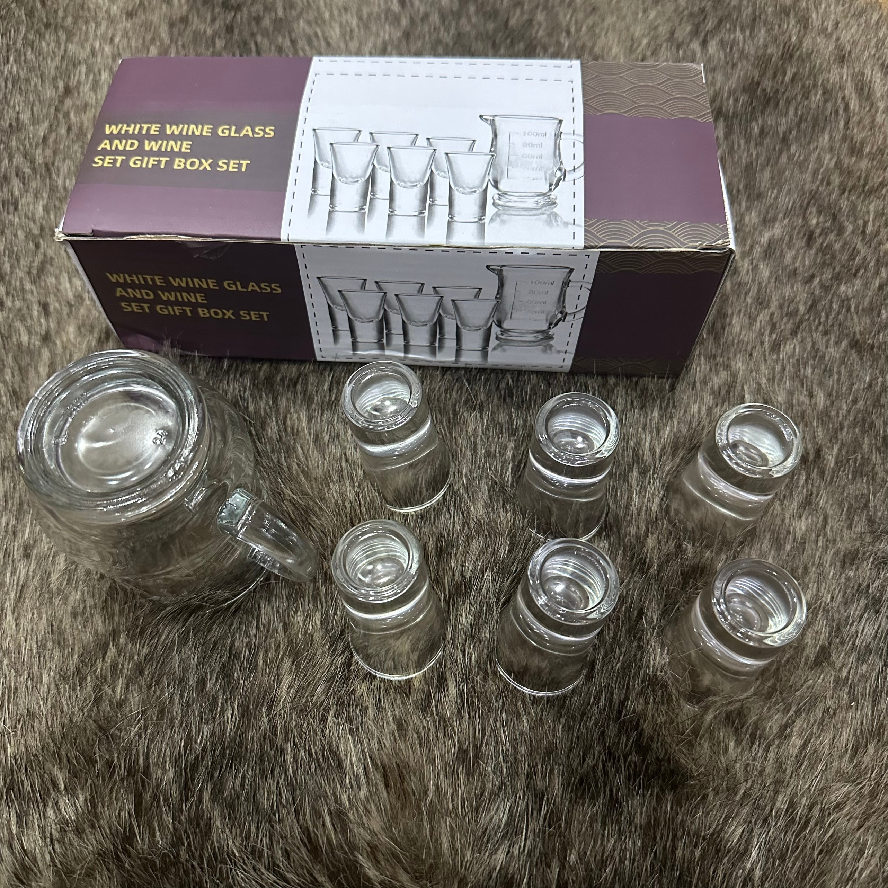 Bộ set cốc + ly chia rượu thủy tinh
