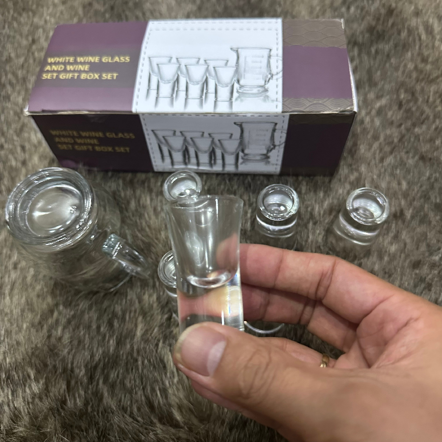 Bộ set cốc + ly chia rượu thủy tinh