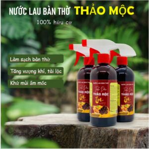 Nước Lau Bàn Thờ Tinh Dầu Thảo Mộc 500ML và Khăn Ướt Lau Bàn Thờ An Yên-Hương Trầm 17x21cm 33 tờ - Nước Lau Bàn Thờ 500ml