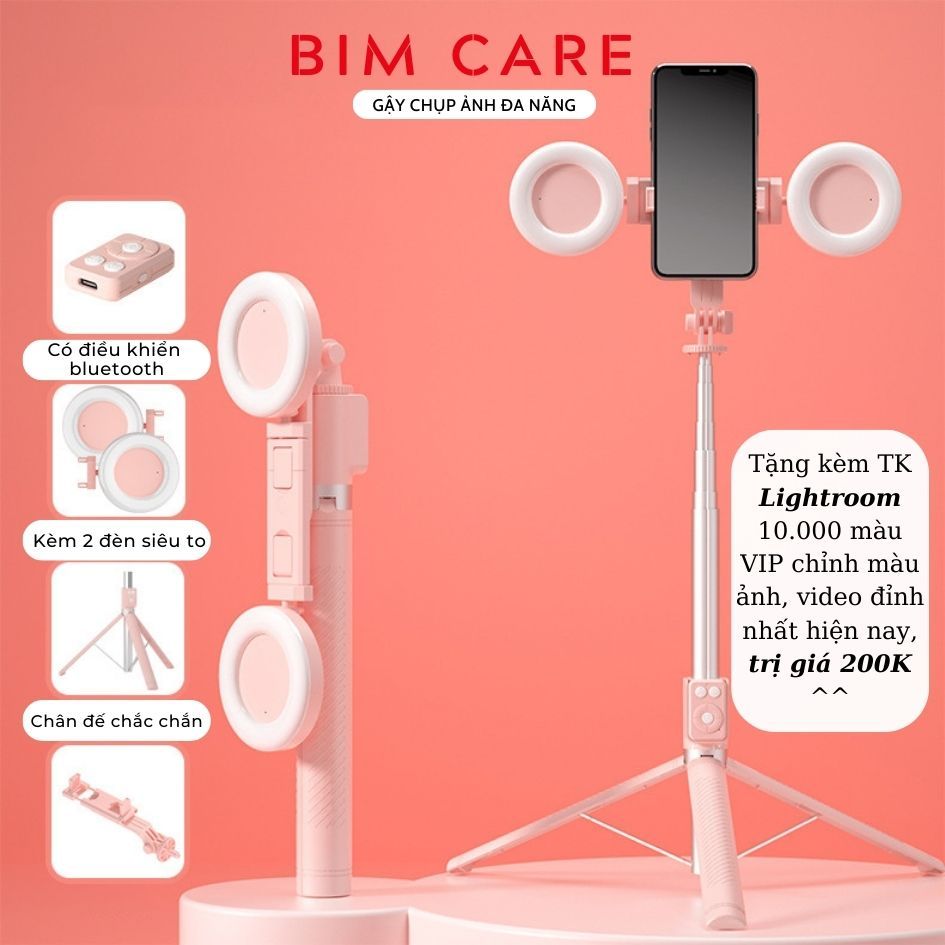 Gậy chụp ảnh 3 chân BT12 thế hệ mới, có đèn led trợ sáng, Gậy selfie chụp hình, tự sướng,nút bluetooth điều khiển từ xa | Shopee Việt Nam