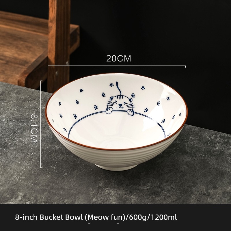 川島屋日式拉面碗家用高級感陶瓷斗笠大碗大號面條碗高顏值湯面碗|碗|ETMall東森購物網