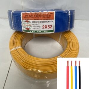 Dây điện đôi Hòa Hiệp 2x52/ 32/ 24 Tim Cuộn 90 Mét Và Lẻ 1 Mét - Lẻ 1 Mét 2x52 tim