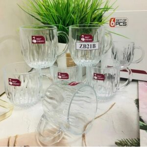 Bộ 6 Ly Thủy Tinh Có Quai Cherry ZB21A/B 230ml///DL