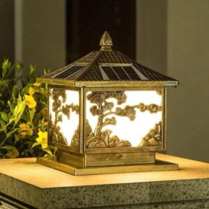 Đèn Trụ Cổng (Mẫu Cây) Năng Lượng Mặt Trời DSYAT 25cm (4 chế độ sáng). Đặt trong ngày