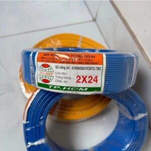 Dây điện đôi Hòa Hiệp 2x52/ 32/ 24 Tim Cuộn 90 Mét Và Lẻ 1 Mét - Cuộn 90 Mét 2x24 tim